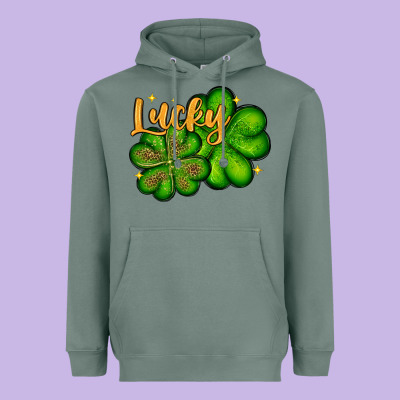 St. Patrick's Lucky And Shamrock Heavyweight Hoodie Designed By Oliviacreatesart