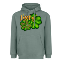 Sage St. Patrick's Lucky and shamrock Heavyweight Hoodie - OliviaCreatesArt