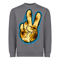 Storm Yellow Glitter Sunflower Peace Sign Heavyweight Sweatshirt - Jasminsmagicworld