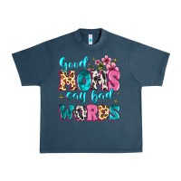 Midnight Navy good moms say bad words Urban Heavy Tee - MaliasSmallBusiness