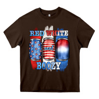 Chocolate Brown red white and boozy Heavy Core Tee - JahusDesignShop