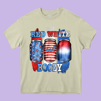 Red White And Boozy Heavy Core Tee Designed By Jahusdesignshop