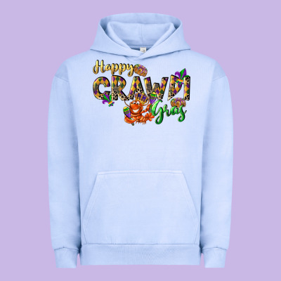Happy Crawdi Gras Urban Hoodie Designed By Lillyallendesigns