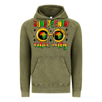 Vintage Olive juneteenth vibes only Vintage Hoodie - MaliasSmallBusiness