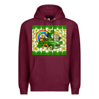 Burgundy St. Patrick's truck Premium Hoodie - CowGirlArtShop