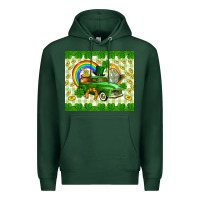 Sports Green St. Patrick's truck Premium Hoodie - CowGirlArtShop