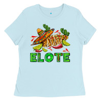 Baby Blue Elote corn sombrero lime and  cactus Ladies Tee - AdoDesignShop