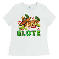 White Elote corn sombrero lime and  cactus Ladies Tee - AdoDesignShop