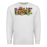 Oatmeal Heather mardi gras love Premium Sweatshirt - OliviaCreatesArt