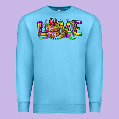 Mardi Gras Love Premium Sweatshirt Designed By Oliviacreatesart