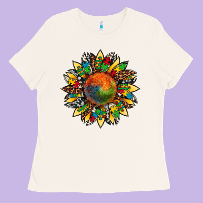 Autism Awareness Cowhide Leopard Sunflower Ladies Tee Designed By Artiststas
