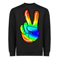 Black rainbow peace sign Heavyweight Sweatshirt - Jasminsmagicworld