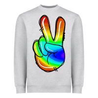 Rainbow Peace Sign Heavyweight Sweatshirt | Teevron
