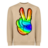Mushroom rainbow peace sign Heavyweight Sweatshirt - Jasminsmagicworld