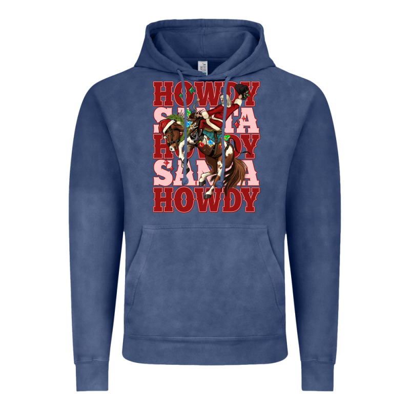 Howdy Santa Cowboy Christmas Vintage Hoodie by MaliasSmallBusiness | Teevron