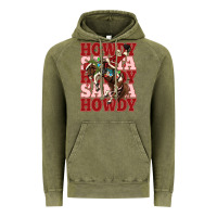 Vintage Olive howdy santa cowboy christmas Vintage Hoodie - MaliasSmallBusiness