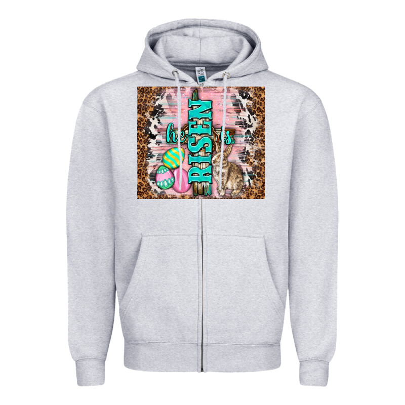 Western He Is Risen With Rabbit Zipper Hoodie by TumblerDesignByShophia | Teevron