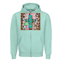 Seafoam western he is risen with rabbit Zipper Hoodie - TumblerDesignByShophia