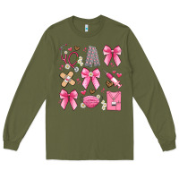 Army Green coquette bow nurse Long Sleeve Tee - Artiststas