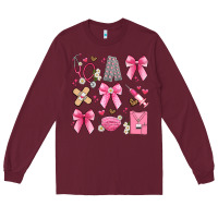 Burgundy coquette bow nurse Long Sleeve Tee - Artiststas