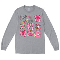 Heather Grey coquette bow nurse Long Sleeve Tee - Artiststas