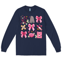 Navy coquette bow nurse Long Sleeve Tee - Artiststas