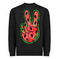 Black watermelon peace sign Heavyweight Sweatshirt - Jasminsmagicworld