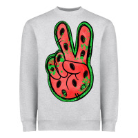 Heather Grey watermelon peace sign Heavyweight Sweatshirt - Jasminsmagicworld