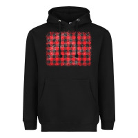 Black distressed buffalo plaid background Heavyweight Hoodie - CowCowDesign
