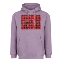Lavender distressed buffalo plaid background Heavyweight Hoodie - CowCowDesign