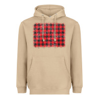 Mushroom distressed buffalo plaid background Heavyweight Hoodie - CowCowDesign