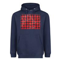 Navy distressed buffalo plaid background Heavyweight Hoodie - CowCowDesign