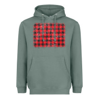 Sage distressed buffalo plaid background Heavyweight Hoodie - CowCowDesign