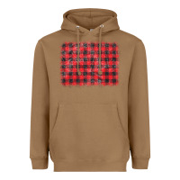 Toasted Coconut distressed buffalo plaid background Heavyweight Hoodie - CowCowDesign