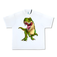 White T-rex Urban Heavy Tee - MaliasSmallBusiness