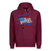 Burgundy One nation under god 4th of july Premium Hoodie - CowGirlArtShop