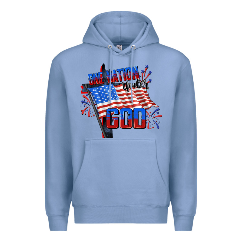 One Nation Under God 4th Of July Premium Hoodie by CowGirlArtShop | Teevron
