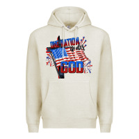 Oatmeal Heather One nation under god 4th of july Premium Hoodie - CowGirlArtShop