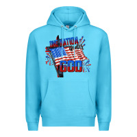 Ocean Blue One nation under god 4th of july Premium Hoodie - CowGirlArtShop