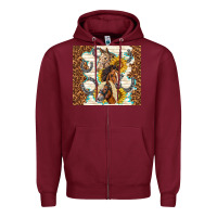 Burgundy horses with sunflowers Zipper Hoodie - TumblerDesignByShophia