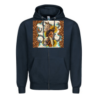 Navy horses with sunflowers Zipper Hoodie - TumblerDesignByShophia
