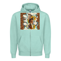 Seafoam horses with sunflowers Zipper Hoodie - TumblerDesignByShophia