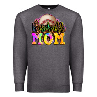 Charcoal Heather baseball mom Premium Sweatshirt - OliviaCreatesArt