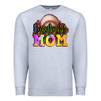 Heather Grey baseball mom Premium Sweatshirt - OliviaCreatesArt