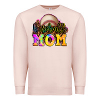 Pale Pink baseball mom Premium Sweatshirt - OliviaCreatesArt