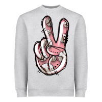 Heather Grey baseball peace sign Heavyweight Sweatshirt - Jasminsmagicworld
