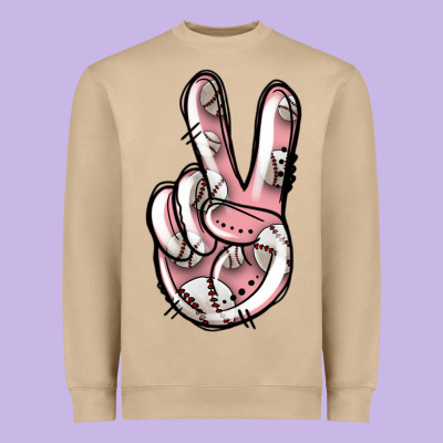 Baseball Peace Sign Heavyweight Sweatshirt Designed By Jasminsmagicworld