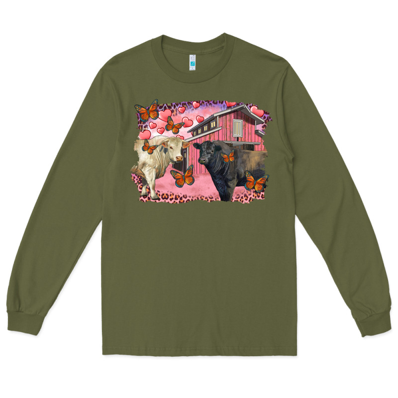 Valentine's Day Barn And Black Angus With Charolais Long Sleeve Tee by RanaPortraitStore | Teevron