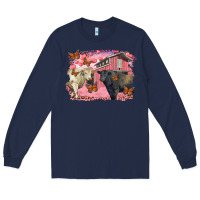 Navy valentine's day barn and black angus with charolais Long Sleeve Tee - RanaPortraitStore