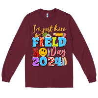 Burgundy im just here for field day 2024 Long Sleeve Tee - Artiststas